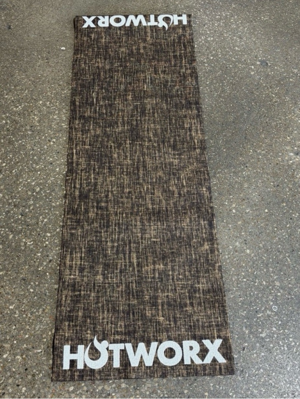 HOTWORX Branded Fitness Towel Mat in Brown and Black